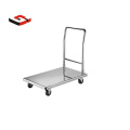 4 wheels Foldable Hand Carts Folding Stainless Steel Platform pushing Trolley